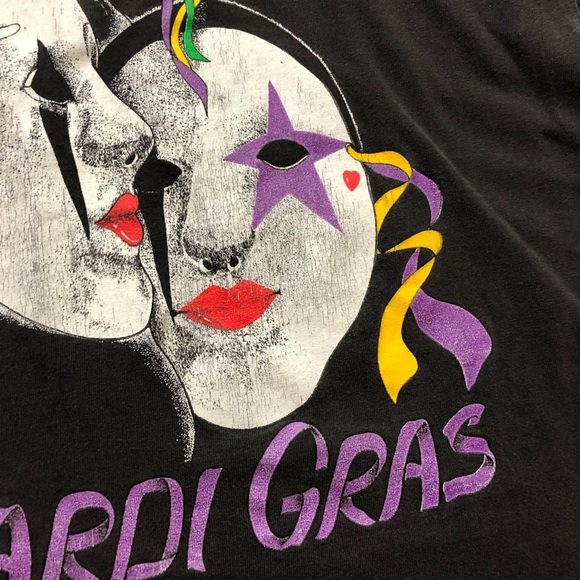Vintage 80s Mardi Gras T-shirt Size Large - Picture 5 of 8